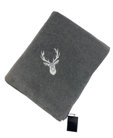 - Zoeppritz - Soft-Fleece Decke - 110x150cm - mit Hirschkopf